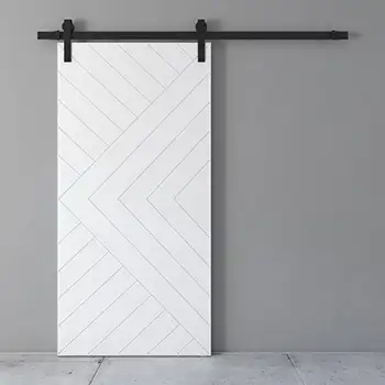 White wooden interior k style sliding barn door