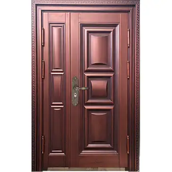 CPD16 Residential external main entrance classic 3 panel armored security brass door