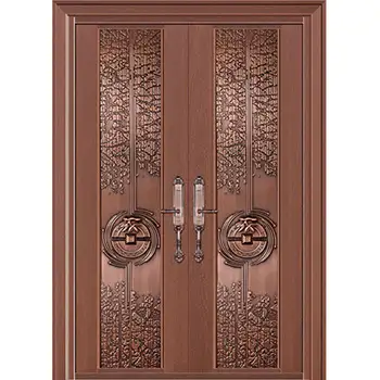 CPD27 house exterior entrance carved security copper door