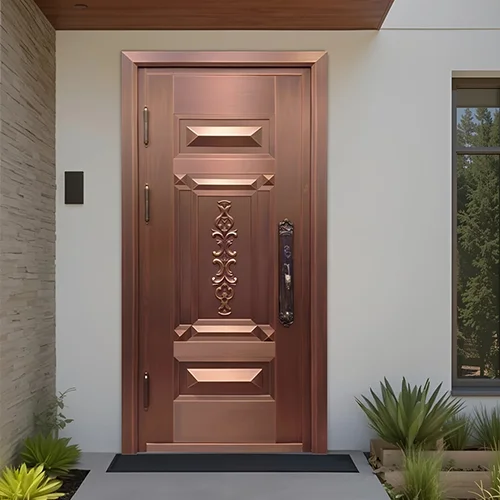 Luxury villas exterior brass security door