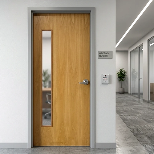 Commercial office commercial wood door with glass