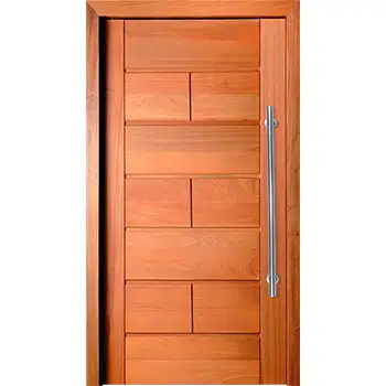 EMW12 house exterior entry modern brown varnish battens solid mohagany door