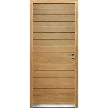 EMW15 house external entry contemporary brown painted grooved solid oak wood door