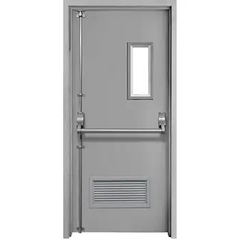 steel fire resistant emergency exit door with vertical rod