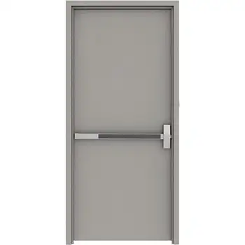 commerical basement emergency exit grey UL flush steel fire exit door with push bar