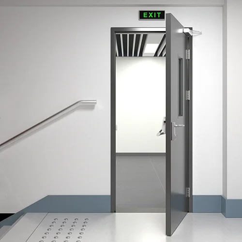 steel emergency staircase door with push bar