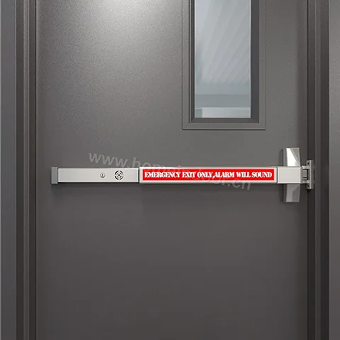 steel emergency exit push bar door with alarm
