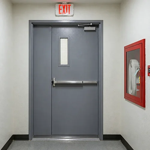 steel emergency exit one and half door with push bar