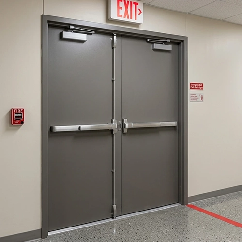UL listed 3 hour steel fire rated double emergency exit door