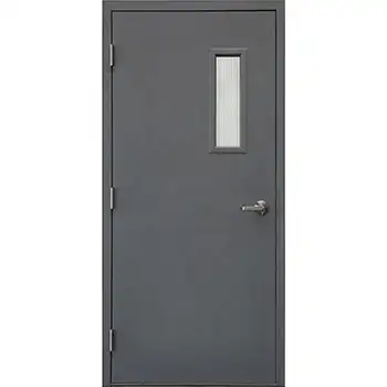 Commercial UL 2 hour glazed fire rated steel door with knock-down frame