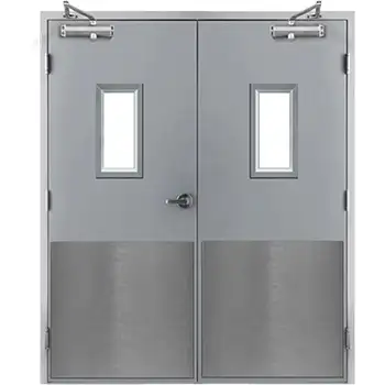 Custom big size double steel fire resistant door with armor plate