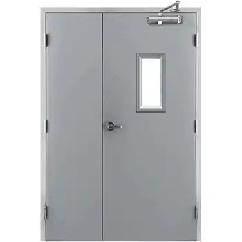 Commerical UL listed 3 hour fireproof steel door with glass panel