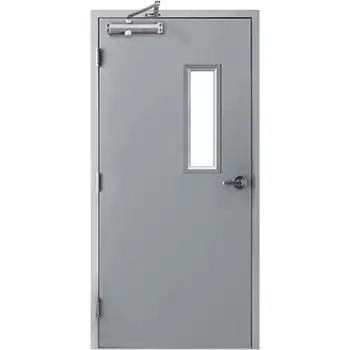 UL 120 minutes commerical fire rated steel door with glass panel