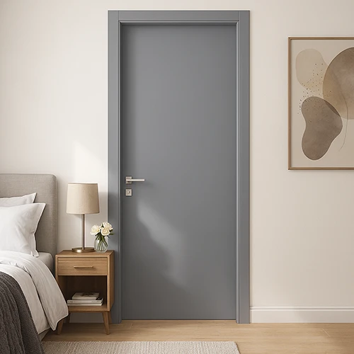 wood flush light grey interior door