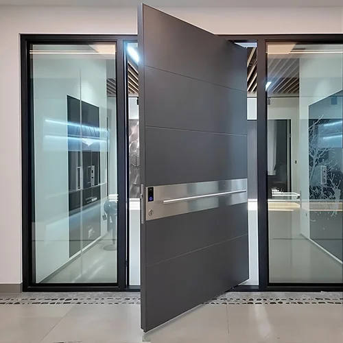 Modern house steel pivot front entry doors