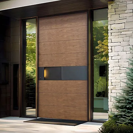 Luxury high-end exterior metal security pivot front door