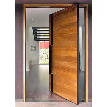 External solid wood flush pivot front door designs