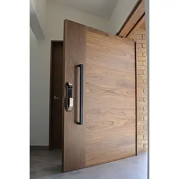 Villas large size exterior flush walnut wood security pivot front door