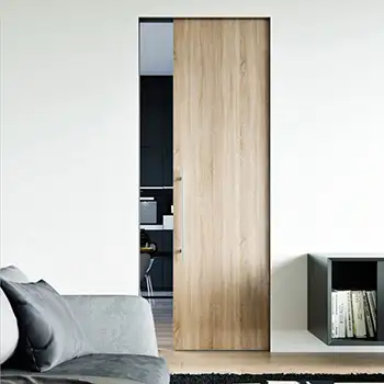 Interior wooden flush modern trimless pocket sliding door