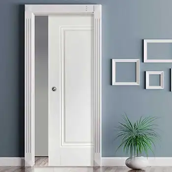 One raised panel bedroom wooden lockable pocket door