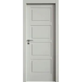 White painted 4 panel riased panel MDF hollow core door
