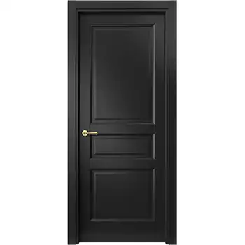 Interior room black painted 3 raised panel door