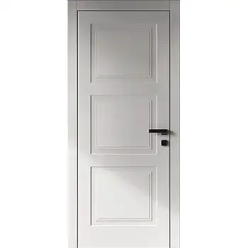 Apartment Bedroom white painted three riased panel MDF door