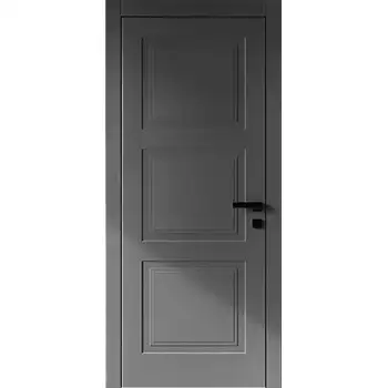 Interior room grey painted 3 panel riased panel MDF door