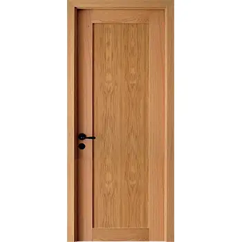 Oak veneer solid core prehung one panel shaker interior door