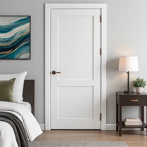 wood white 2 panel shaker interior door prehung