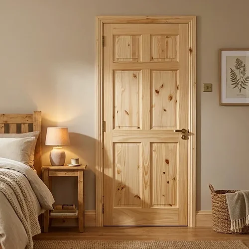 Classic 6 panel knotty pine solid wood interior door