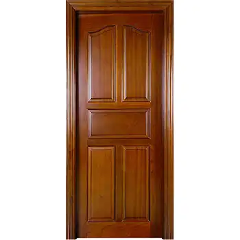 High-end 5 raised panel solid teak wood interior door