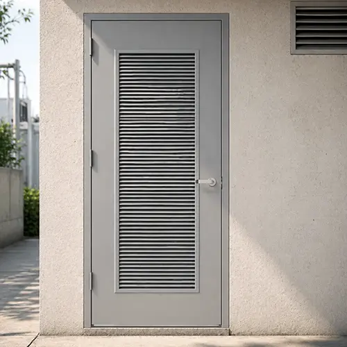 Commercial steel full vented louver door