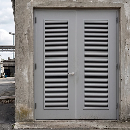 Exterior steel full louvered double door