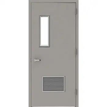 UL fire rated 120 mins commerical glazed steel louvered door