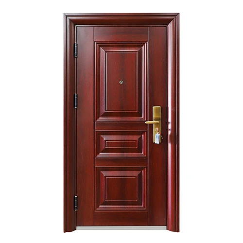 Residential 3 panel steel security front doors for homes