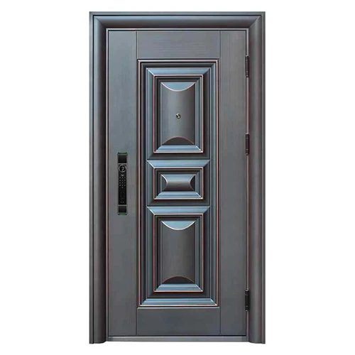 Low cost steel impact resistant front door