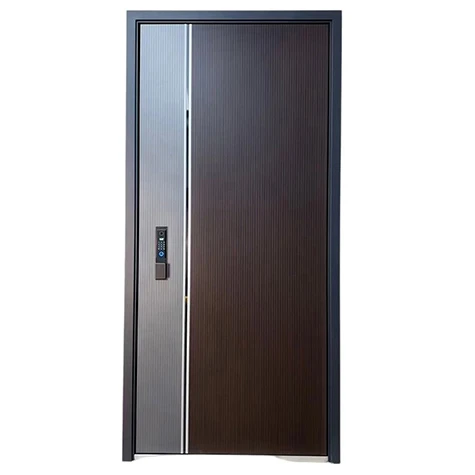 Modern flush multi lock security steel door with fingerprint lock