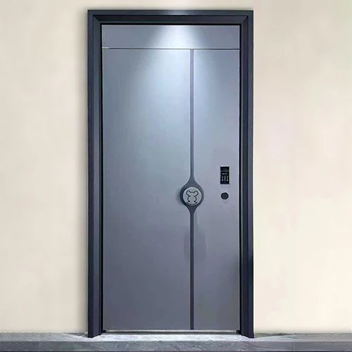 Steel reinforced security front door with keypad lock