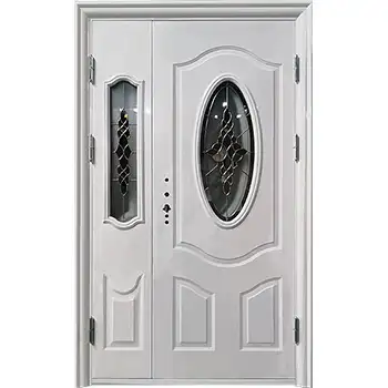 elegance steel security front doors with oval glass